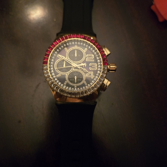 4 Technomarine Luxury Black and Gold Watch with Red Accents. New With Tags. - Picture 2 of 16